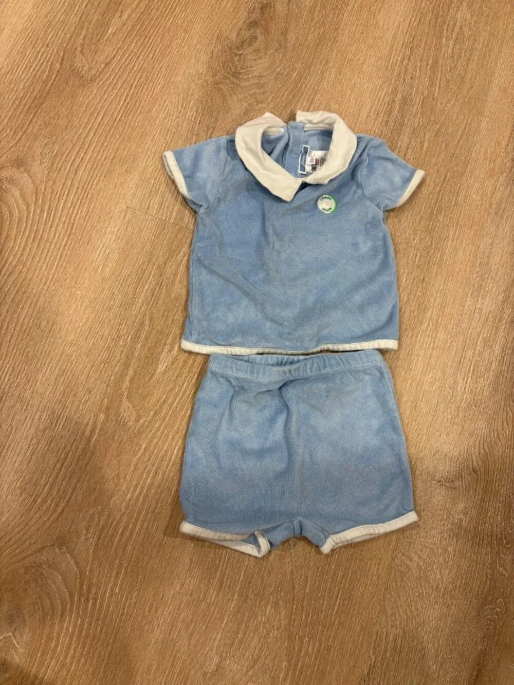 Jacadi Paris Blue Terry Set 18M Top Shorts Toddler Cotton Good